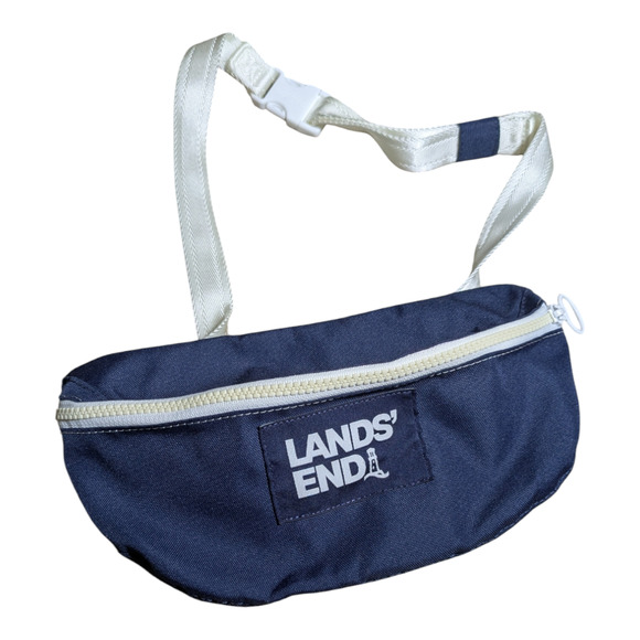 Lands' End Fanny Pack / Shoulder Bag - Blue /White Color - Great Condition - Picture 1 of 6